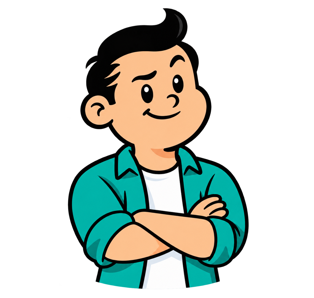 Bill with his arms folded