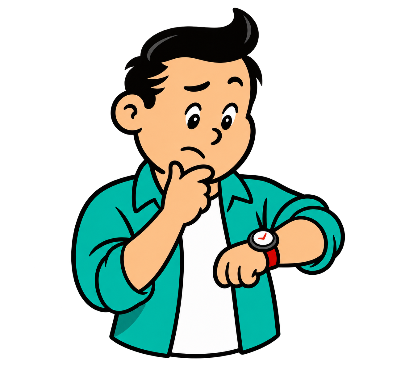 Bill checking his watch, working out what the meeting is costing